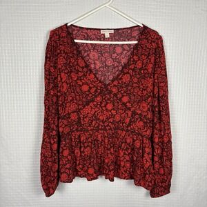 Knox Rose Babydoll Top Womens XL Y2K Dark Fairy Grunge Whimsigoth‎ Metallic Boho